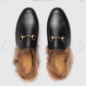 Gucci Black Princetown Slides
